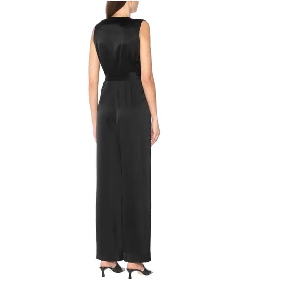 Diane von Furstenberg Sol wrap-effect satin wide-leg jumpsuit Size 2 NWT - Picture 3 of 13